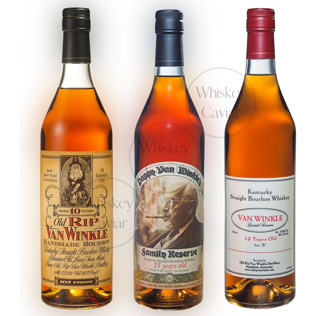 101512 Old RIP Van Winkle 10 Year, Pappy Van Winkle 12 Year Lot B, & Pappy Van Winkle 15 Year - Image 1