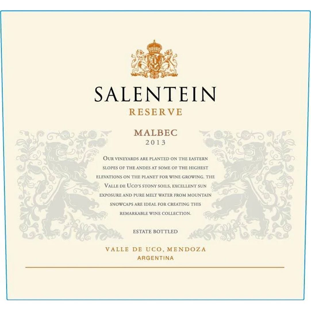 SalenteinValleDeUcoReserveMalbec750ml Salentein Valle De Uco Reserve Malbec 750ml - Image 1