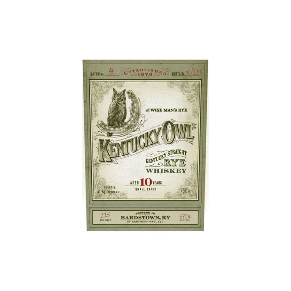 kentuckyowl_d975d680-cb7d-49b5-b4cf-e68525fb8bfd Kentucky Owl 10 Year Old The Wiseman's Rye Kentucky Straight Whiskey Batch #4 - Image 1